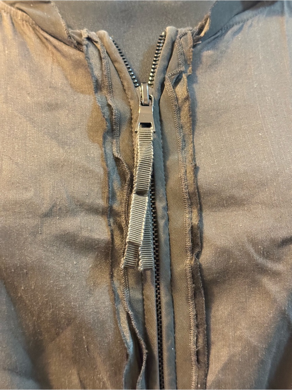 Elie Tahari Dark Olive Green Linen Blend Zip Utility Dress Trench Style Size 8 - Picture 11 of 13